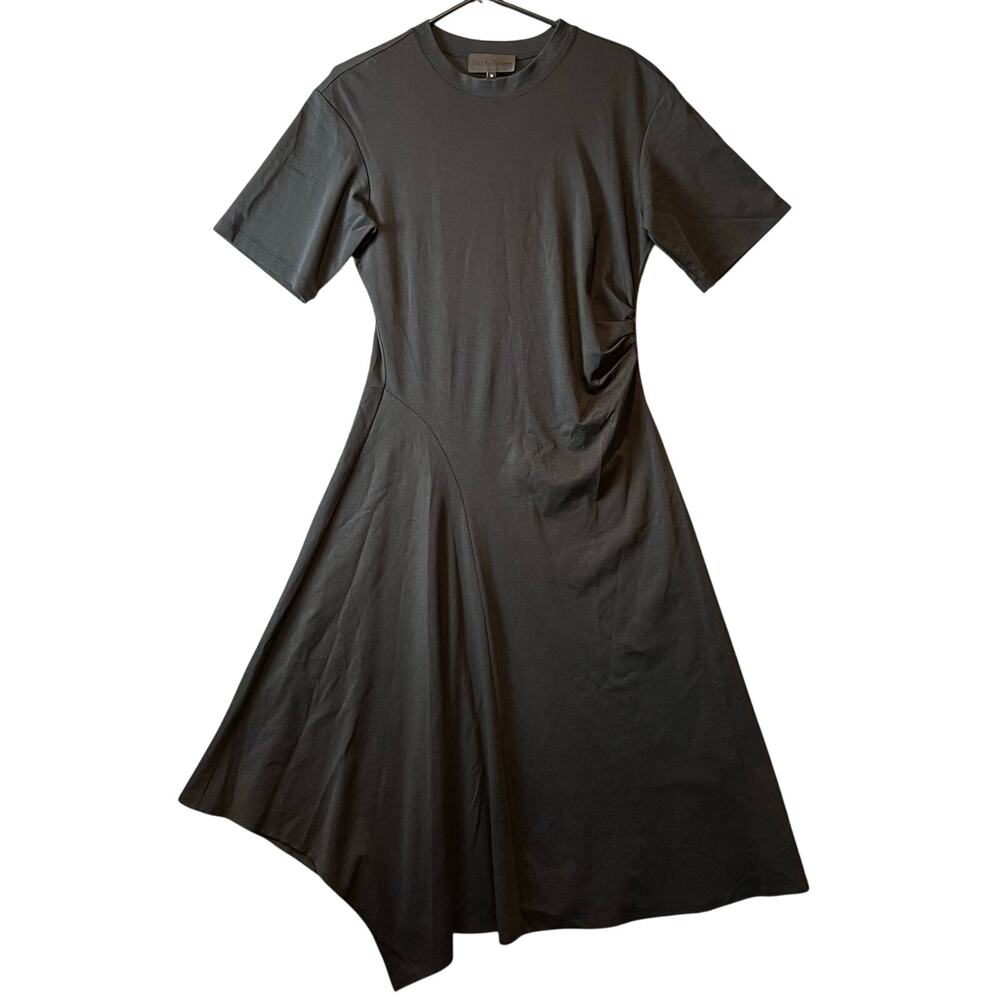 No. 6 Store Martine Dress Black Asymmetrical Cotton Blend Size‎ Medium